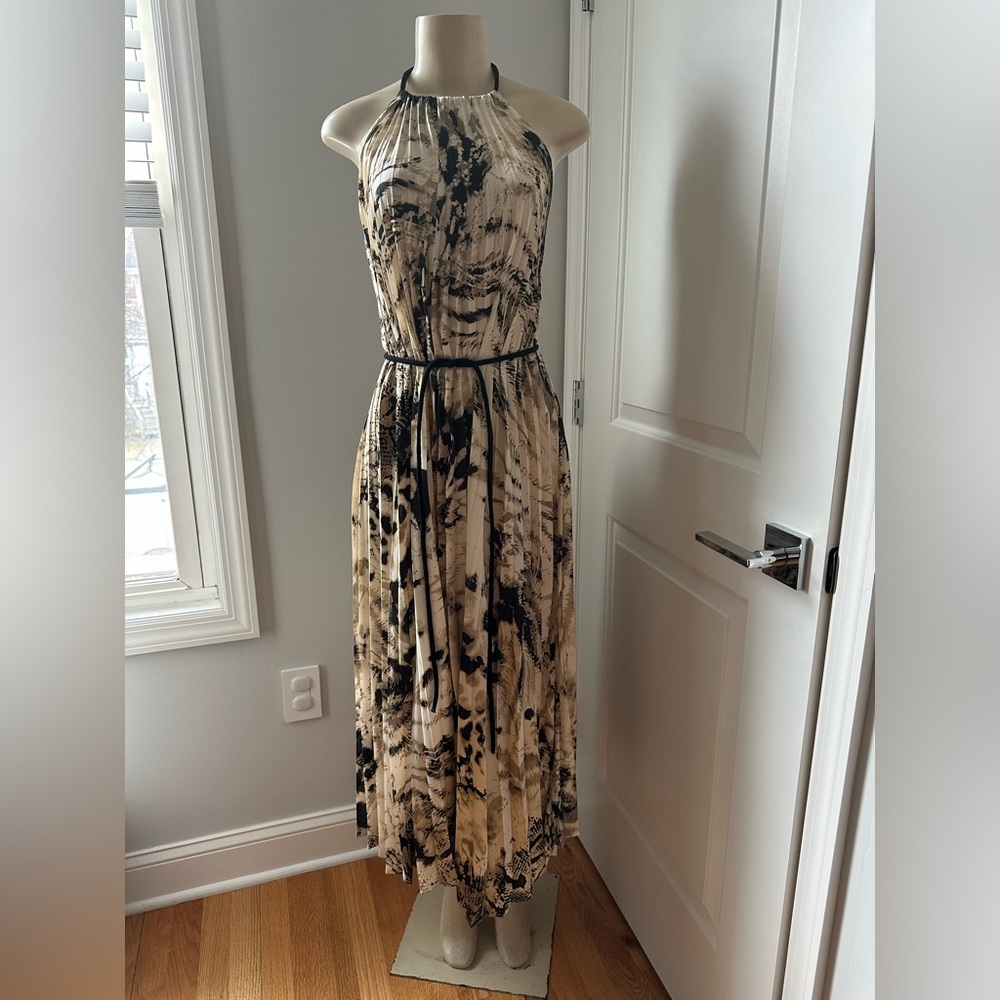 Mango Strapless Black and Cream Dress